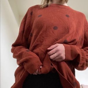 Cotton dark red sweater